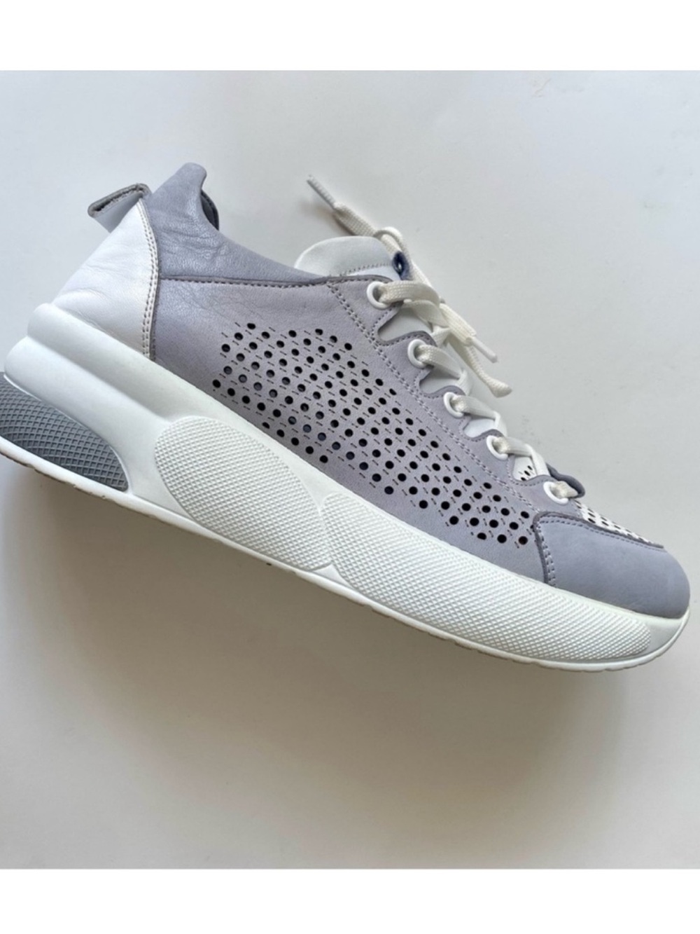Light Gray Perforated Women's Sneaker - Casual Comfort Size 8